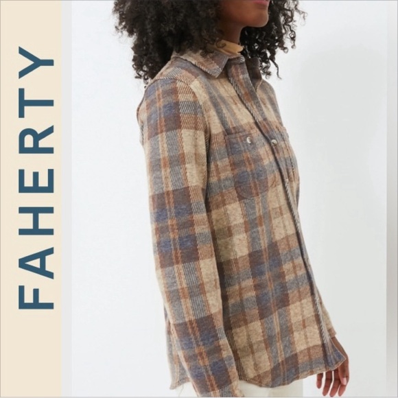 Faherty Tops - Faherty Legend Sweater Shirt  Plaid Size M
